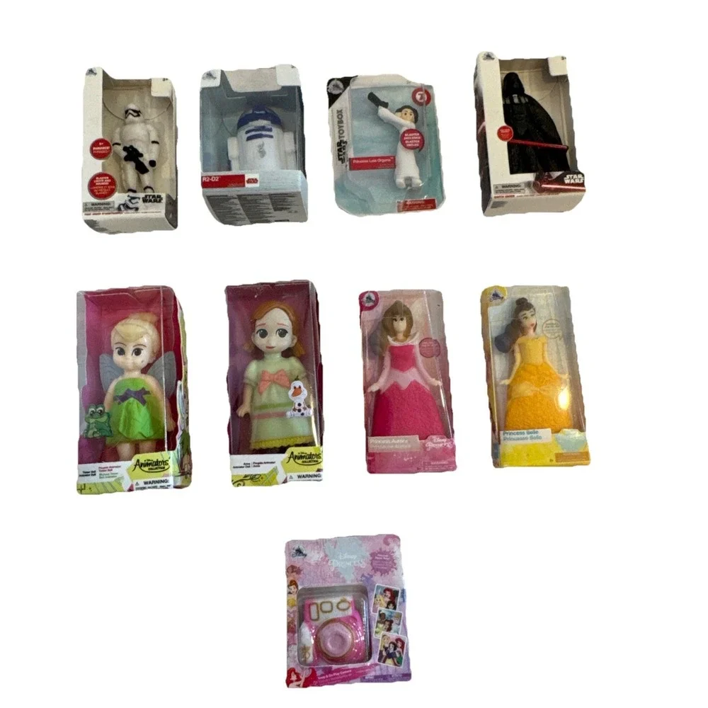 Zuru Mini Brands Disney Store Toys Lot of 9 Princess Belle Tinker Bell Star Wars